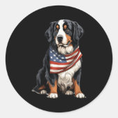 Berner Us Flag Bernese Mountain Dog Owner Mom Dad Runder Aufkleber