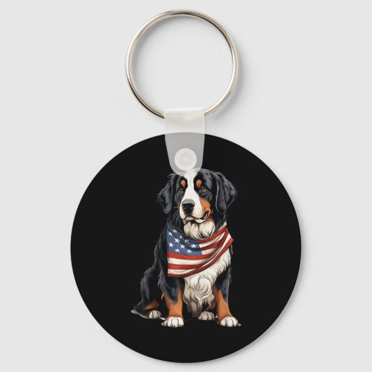 Berner Us Flag Bernese Mountain Dog Owner Mom Dad Schlüsselanhänger (Vorderseite)