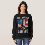Berner Vater American Flag Dog Eigentümer Bernese  Sweatshirt (Vorne ganz)