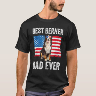 Berner Vater American Flag Dog Eigentümer Bernese  T-Shirt