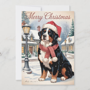 Bernerser Mountain Dog personalisiertes Weihnachte Feiertagskarte
