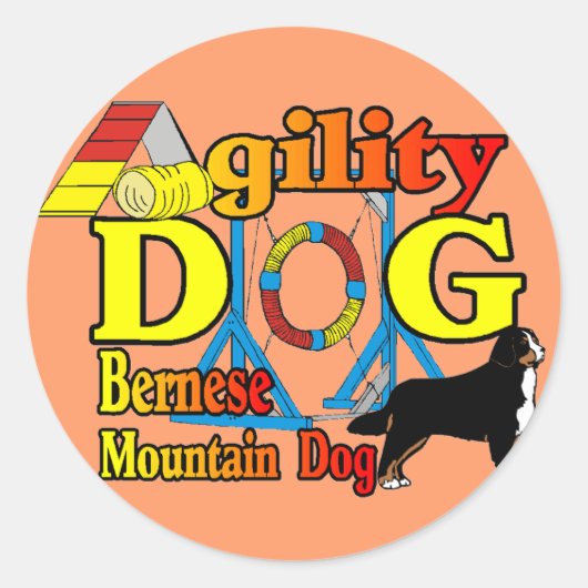Bernese Agility Gifts Runder Aufkleber (Vorderseite)