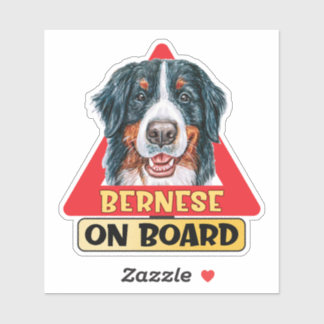 Bernese an Bord des Hundes Red Traffic Sign Aufkleber