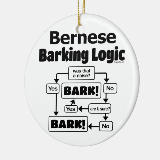 Bernese Barking Logic Keramik Ornament (Links)