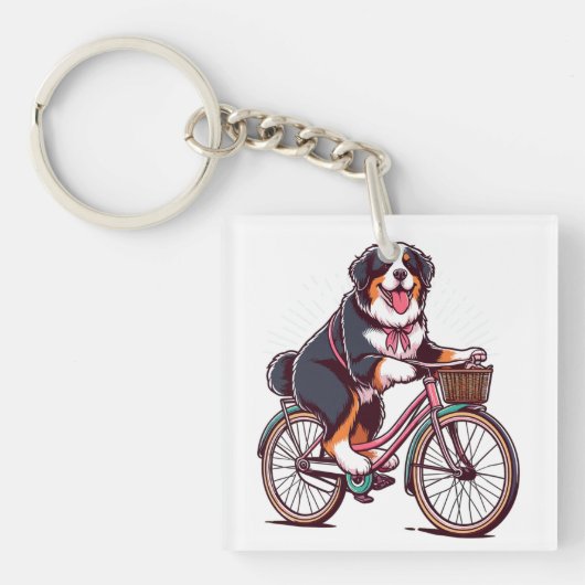 Bernese Dog Biker, Bernese Cruiser Bike Adventure Schlüsselanhänger (Vorderseite)