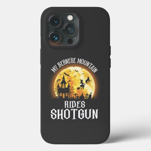 Bernese Dog Rides Shotgun, Halloween Spooky Dog Case-Mate iPhone Hülle (Rückseite)