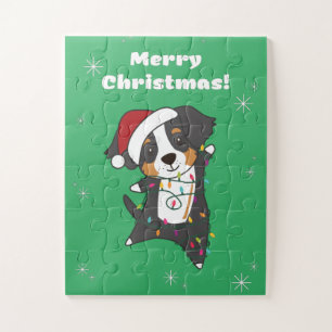 Bernese Frory Christmas Happy Christmas Hunde Jigs Puzzle
