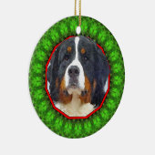Bernese Gebirgshund glückliches Howliday Keramikornament (Rechts)