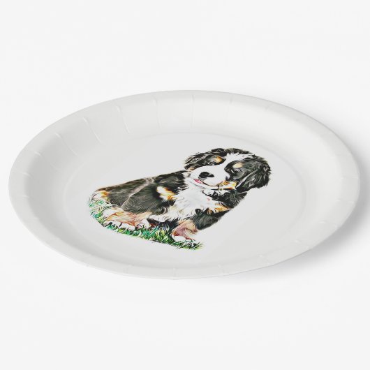 Bernese Gebirgshund Pappteller (Schrägansicht)