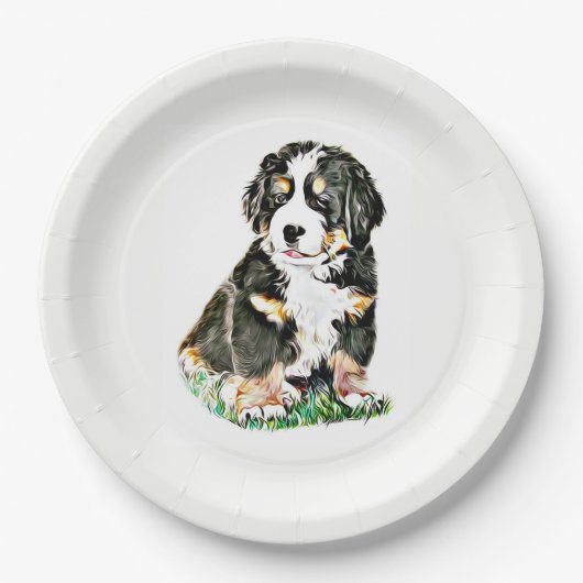 Bernese Gebirgshund Pappteller (Vorderseite)