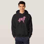 Bernese Gebirgshund (rosa Silhouette) Hoodie (Vorne ganz)