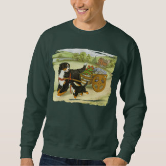 Bernese Gebirgshund und -welpe mit Wagen Sweatshirt