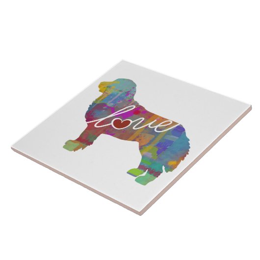 Bernese GebirgshundeAquarell Fliese (Seite)