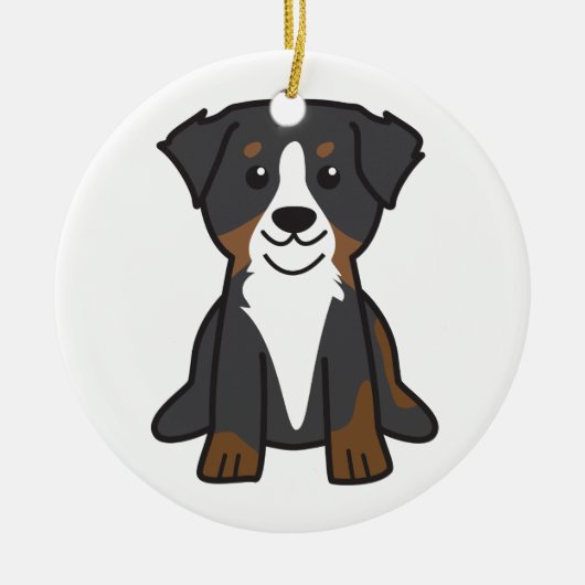 Bernese GebirgshundeCartoon Keramik Ornament (Vorne)