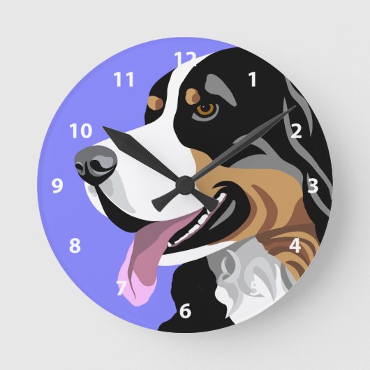 Bernese Gebirgshundekunst-Geschenke Runde Wanduhr (Vorderseite)