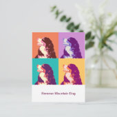 Bernese GebirgshundePop-Kunst Postkarte (Stehend Vorderseite)