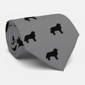 Bernese GebirgshundeSilhouetten Berners Muster Krawatte (Gerollt)