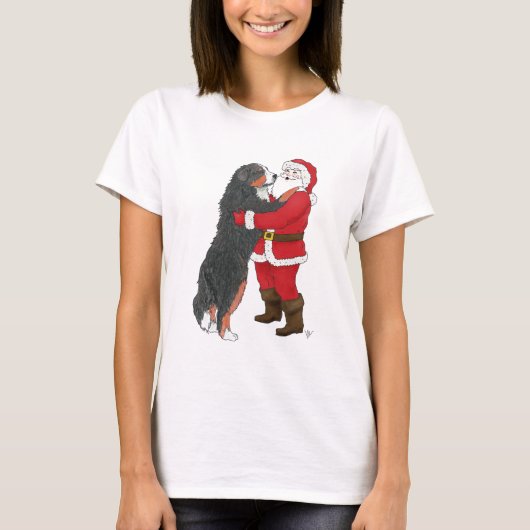 Bernese Gebirgshundeweihnachtsgruß T-Shirt (Vorderseite)