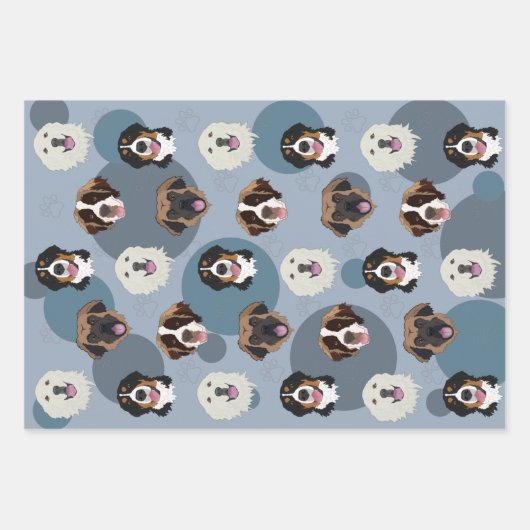 Bernese/Große Pyrenäen/Leonberger/St. Bernard Geschenkpapier Set (Vorderseite)