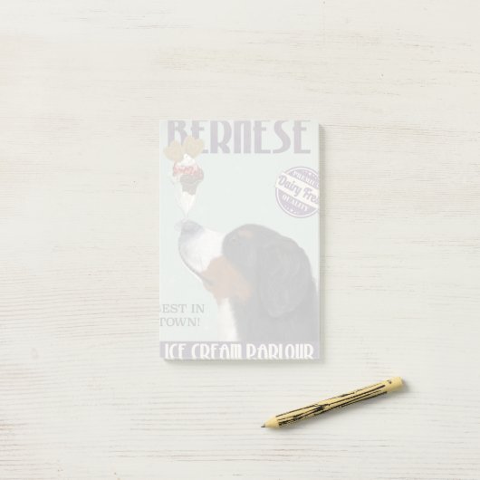 Bernese Ice Cream Post-it Klebezettel (Auf Schreibtisch)