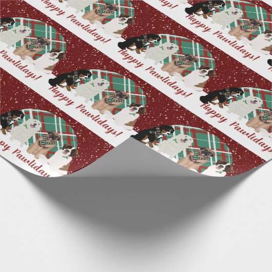 Bernese Leonberger Große Pyrenäen St Bernard Geschenkpapier (Ecke)