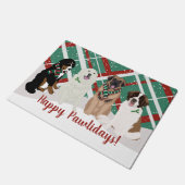 Bernese Leonberger Große Pyrenäen Weihnachten Fußmatte (Schrägansicht)