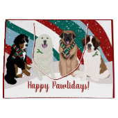 Bernese Leonberger Große Pyrenäen Weihnachten Groß Geschenktüte (Vorderseite)