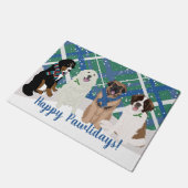 Bernese Leonberger Pyrenees St Bernard Weihnachten Fußmatte (Schrägansicht)