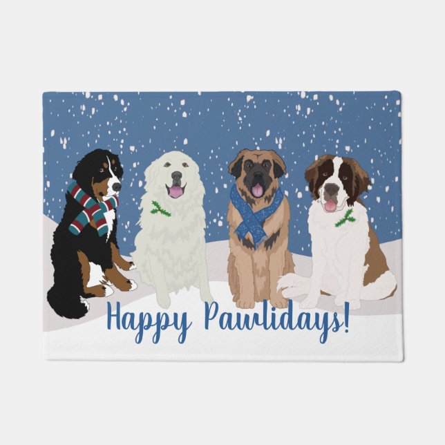Bernese Leonberger Pyrenees St Bernard Weihnachten Fußmatte (Vorderseite)