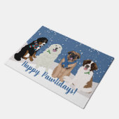 Bernese Leonberger Pyrenees St Bernard Weihnachten Fußmatte (Schrägansicht)