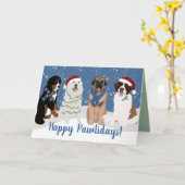 Bernese Leonberger Pyrenees St Bernard Weihnachten Karte (Gelbe Blume)