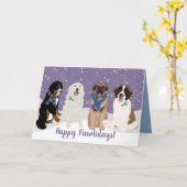 Bernese Leonberger Pyrenees St Bernard Weihnachten Karte (Gelbe Blume)