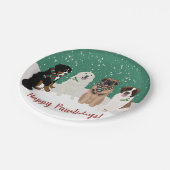 Bernese Leonberger Pyrenees St Bernard Weihnachten Pappteller (Schrägansicht)
