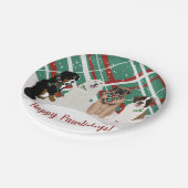 Bernese Leonberger Pyrenees St Bernard Weihnachten Pappteller (Schrägansicht)