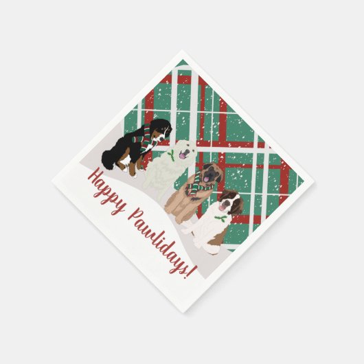 Bernese Leonberger Pyrenees St Bernard Weihnachten Serviette (Ecke)