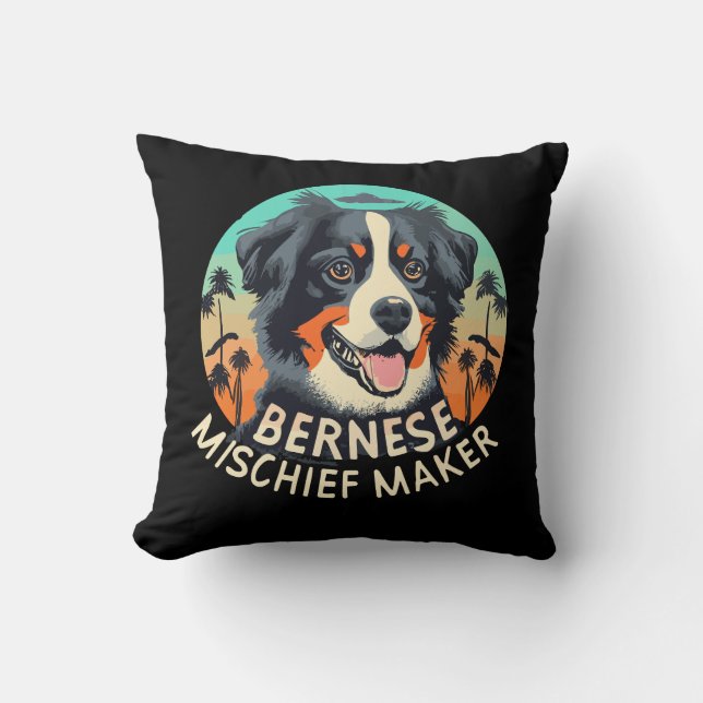 Bernese Mischief Maker - Funny Mountain Dog Kissen (Vorderseite)