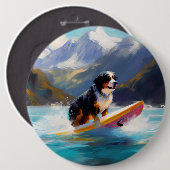 Bernese Mountain Beach Surf Malerei Button (Vorne & Hinten)