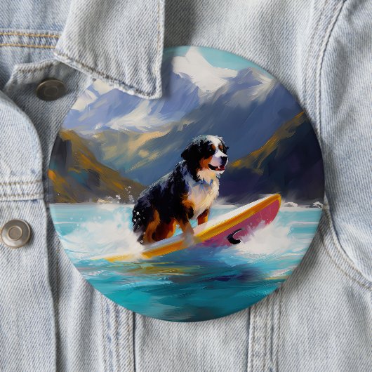 Bernese Mountain Beach Surf Malerei Button (Beispiel)