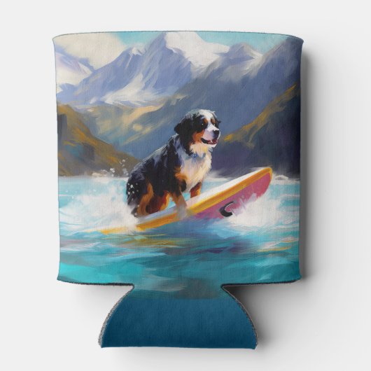 Bernese Mountain Beach Surf Malerei Dosenkühler (Rückseite)