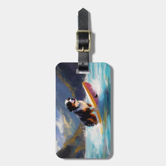 Bernese Mountain Beach Surf Malerei Gepäckanhänger (Vorderseite vertikal)