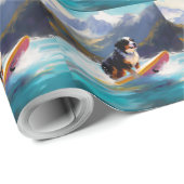 Bernese Mountain Beach Surf Malerei Geschenkpapier (Rolleneckpunkt)