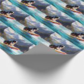 Bernese Mountain Beach Surf Malerei Geschenkpapier (Ecke)