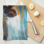 Bernese Mountain Beach Surf Malerei Geschirrtuch (Viertel Falte)