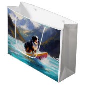 Bernese Mountain Beach Surf Malerei Große Geschenktüte (Vorderseite Schrägansicht)