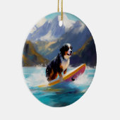 Bernese Mountain Beach Surf Malerei Keramik Ornament (Rechts)