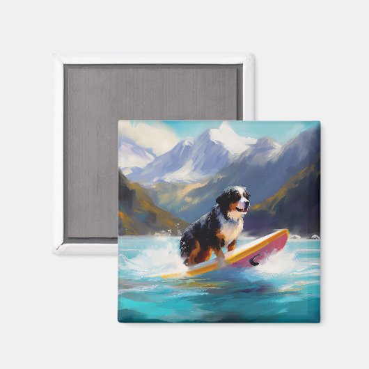 Bernese Mountain Beach Surf Malerei Magnet (Vorderseite/Rückseite)
