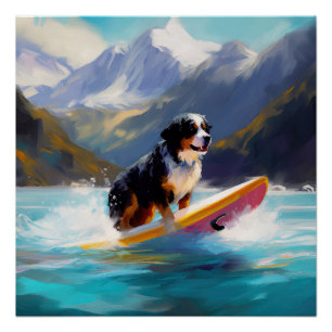 Bernese Mountain Beach Surf Malerei Poster