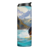 Bernese Mountain Beach Surf Malerei Thermosbecher (Nach links gedreht)