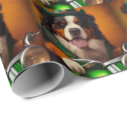 Bernese Mountain Bike St. Patrick's Day Geschenkpapier (Rolleneckpunkt)