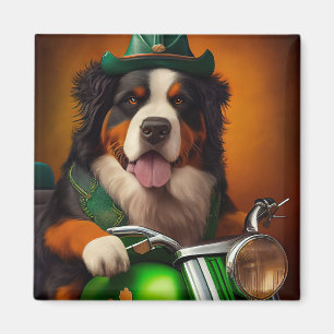 Bernese Mountain Bike St. Patrick's Day Magnet